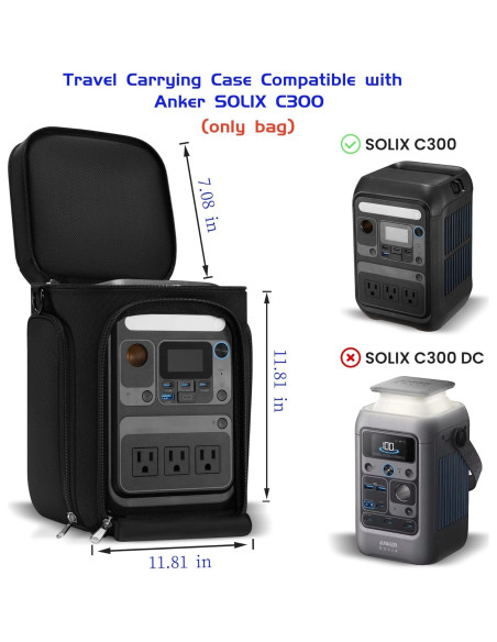 Bolsa de Transporte Cxinesbag para Anker SOLIX C300 22x19x10cm