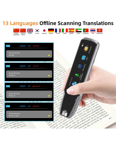 Bolígrafo Traductor Funnywhale A13S - 112 Idiomas, Plata y Negro 2