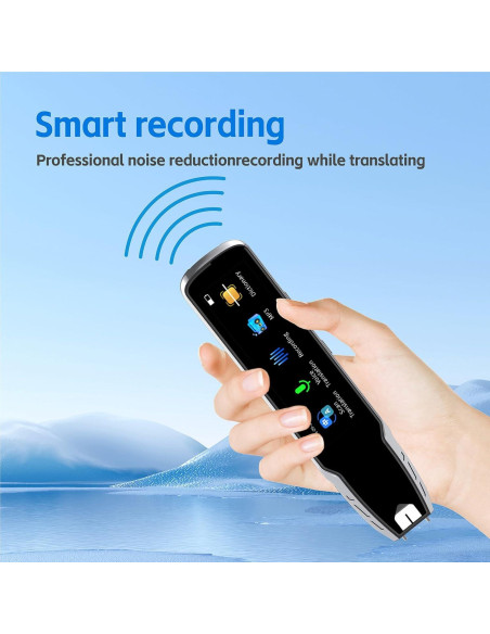 Bolígrafo Traductor Funnywhale A13S - 112 Idiomas, Plata y Negro