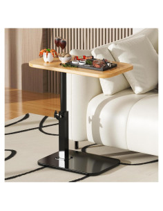 Mesa C Ajustable Botion, Altura 44.9-80 cm, Natural