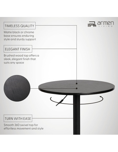Mesa de Pub Ajustable Armen Living Bentley 84-109 cm