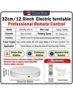 Plato Giratorio Eléctrico ComXim 32cm 300kg Control Remoto 2