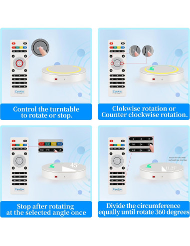 Plato Giratorio Eléctrico ComXim 32cm 300kg Control Remoto