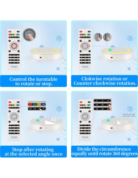 Plato Giratorio Eléctrico ComXim 32cm 300kg Control Remoto