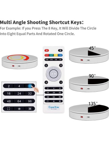 Plato Giratorio Eléctrico ComXim 32cm 300kg Control Remoto