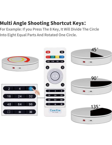 Plato Giratorio Eléctrico ComXim 32cm 300kg Control Remoto