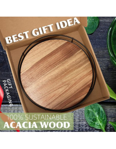 Torniquete Giratorio de Madera de Acacia Tomoaza 30.48 cm 2