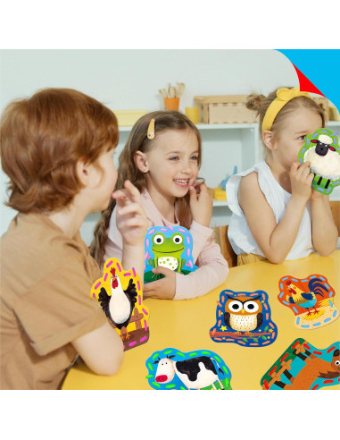 Juego de Tarjetas de Enhebrado SpriteGru 9 Piezas Animales