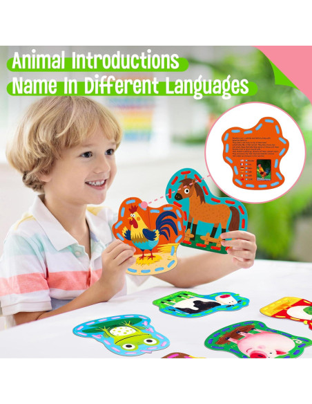 Juego de Tarjetas de Enhebrado SpriteGru 9 Piezas Animales