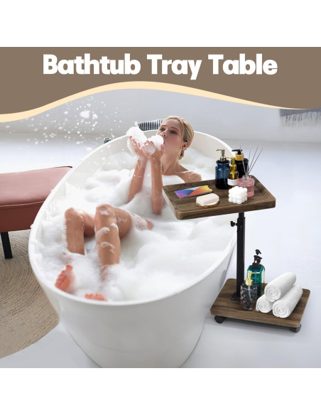 Mesa Lateral Ajustable Aoligrace C 40x30 cm Nuez