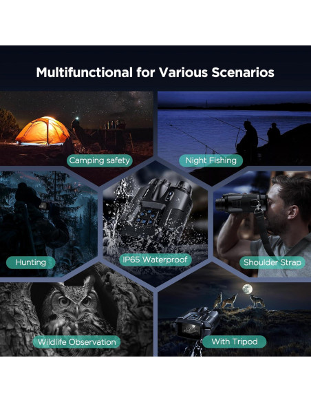 Binoculares de Visión Nocturna 4K Diyimin Z115 con Luz Táctica