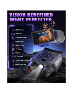 Gafas de Visión Nocturna 4K Hittymoon con Zoom 10X y 32GB 2