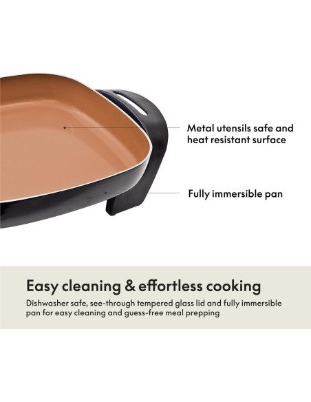 Sartén Eléctrica BELLA 30.48 cm Cobre Antiadherente