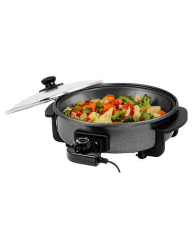 Sartén Eléctrica OVENTE 30 cm Antiadherente 1400W Tapa Vidrio