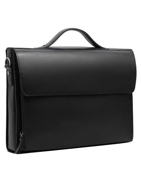 Maletín de Cuero Leathario para Laptop 14" Negro