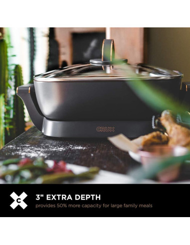 Sartén Eléctrica Crux Extra Profunda 30.48 cm Antiadherente