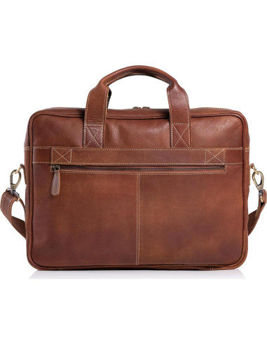 Maletín de Cuero KomalC 16" para Portátil Unisex Marrón