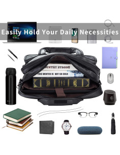 Maletín de Negocios Seyfocnia para Laptop 17.3" Cuero Negro 2