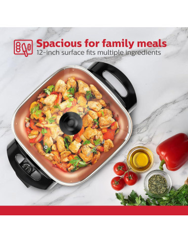 Sartén Eléctrica Holstein Housewares 31.5 cm 1400W Antiadherente