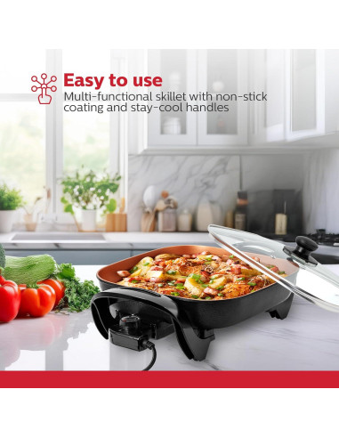 Sartén Eléctrica Holstein Housewares 31.5 cm 1400W Antiadherente