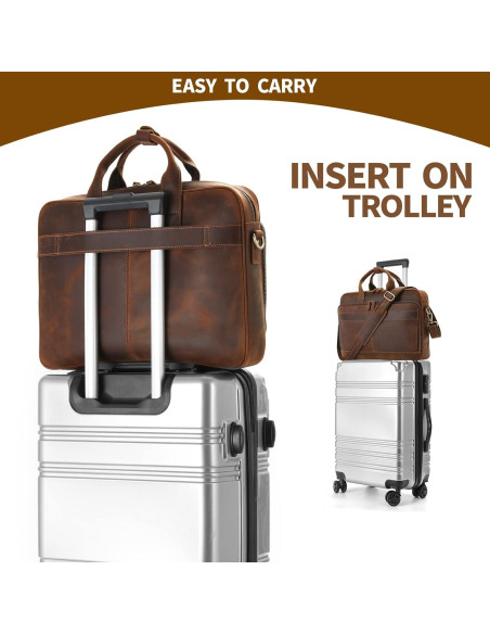 Maletín de Cuero Jack&Chris 15.6" para Laptop Hombre