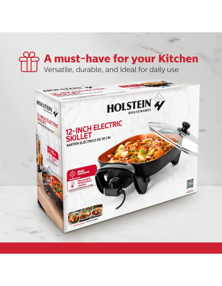 Sartén Eléctrica Holstein Housewares 31.5 cm 1400W Antiadherente