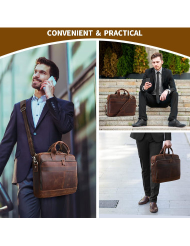 Maletín de Cuero Jack&Chris 15.6" para Laptop Hombre