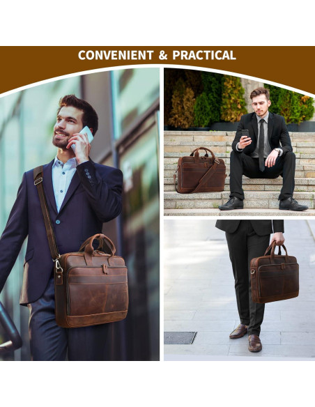 Maletín de Cuero Jack&Chris 15.6" para Laptop Hombre