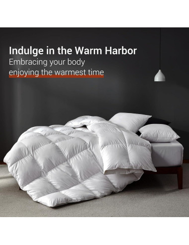 Edredón de Plumas de Ganso Saisier King 106x90 cm Blanco