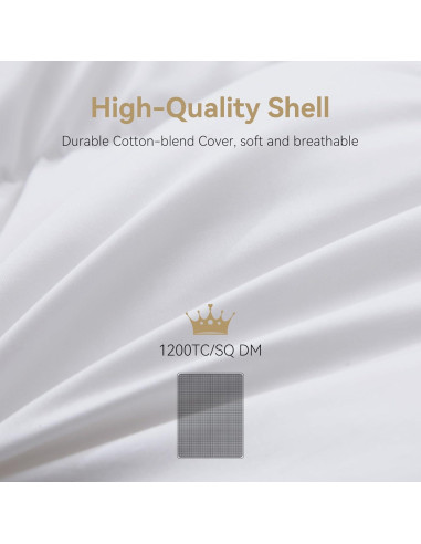 Edredón de Plumas de Ganso Saisier King 106x90 cm Blanco