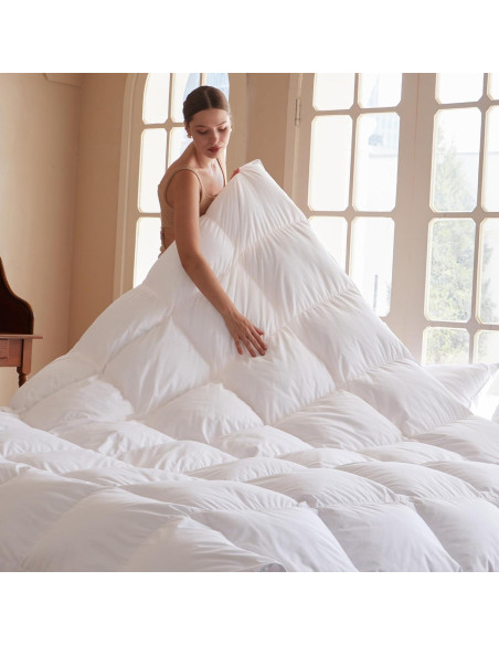 Edredón de Plumas de Ganso Saisier King 106x90 cm Blanco