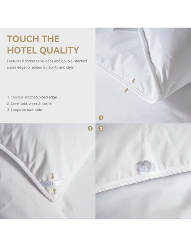 Edredón de Plumas de Ganso Saisier King 106x90 cm Blanco