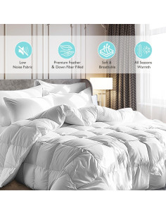 Edredón de Plumas de Ganso Blanco Martha Stewart Queen 90x90cm 2