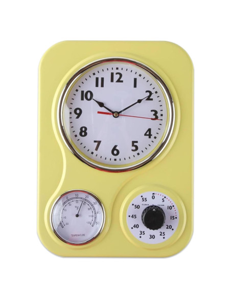 Reloj de Pared Retro Lily's Home con Termómetro y Temporizador