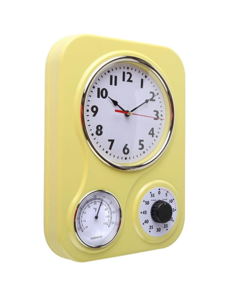 Reloj de Pared Retro Lily's Home con Termómetro y Temporizador