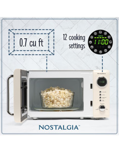 Horno Microondas Compacto Nostalgia 700W 19.8L Retro Marfil 2