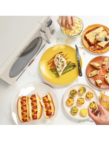 Horno Microondas Compacto Nostalgia 700W 19.8L Retro Marfil