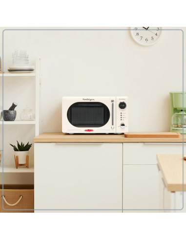 Horno Microondas Compacto Nostalgia 700W 19.8L Retro Marfil