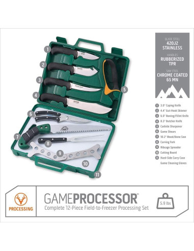 Outdoor Edge PR-1 Kit Completo de Cuchillos de Caza 12 Piezas