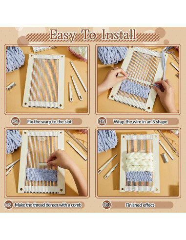 Kit de Telar Juexica 7 Piezas Manualidades de Madera