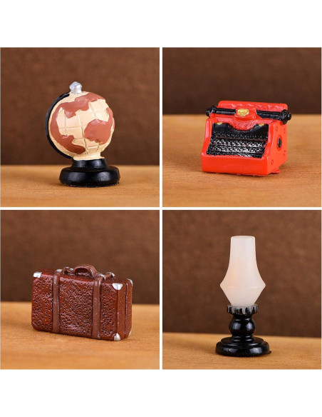 12 Accesorios Miniatura Retro para Casa de Muñecas - Inheming