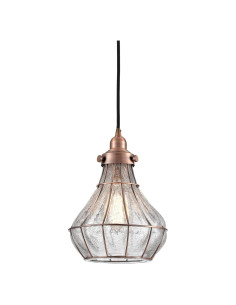 Lámpara Colgante Vintage YUBOLE de Vidrio Roto y Alambre Cobre