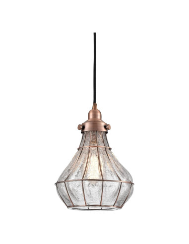 Lámpara Colgante Vintage YUBOLE de Vidrio Roto y Alambre Cobre