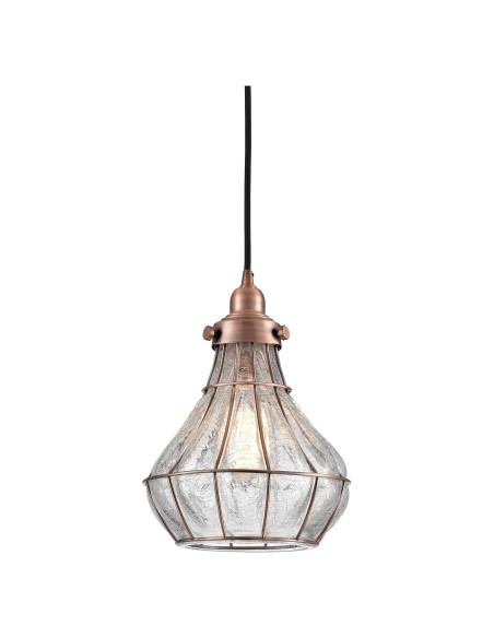 Lámpara Colgante Vintage YUBOLE de Vidrio Roto y Alambre Cobre