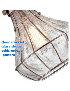 Lámpara Colgante Vintage YUBOLE de Vidrio Roto y Alambre Cobre 2