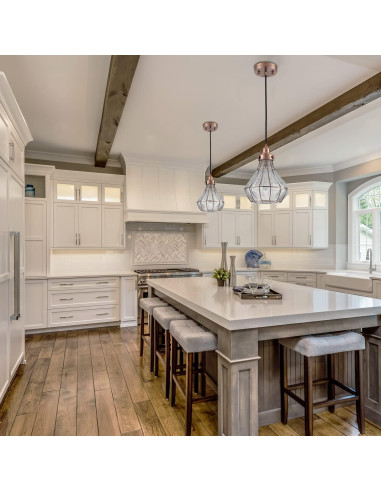 Lámpara Colgante Vintage YUBOLE de Vidrio Roto y Alambre Cobre