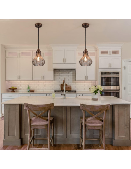 Lámpara Colgante Vintage YUBOLE de Vidrio Roto y Alambre Cobre