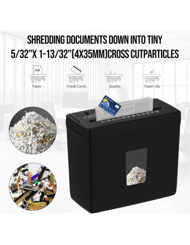 Destructora de papel Suntiko C503P-5, corte cruzado P-4, 5 hojas