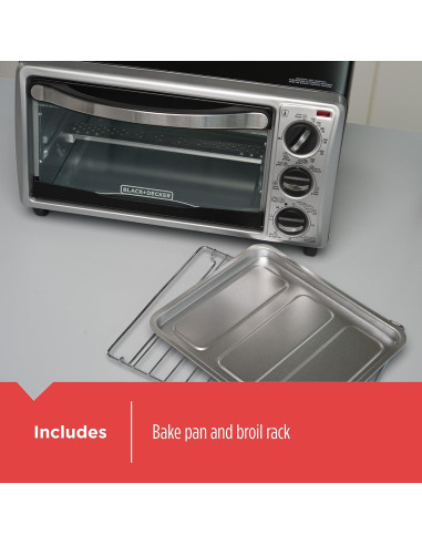 Horno Tostador BLACK+DECKER TO1313SBD 4 Rebanadas Acero Inoxidable