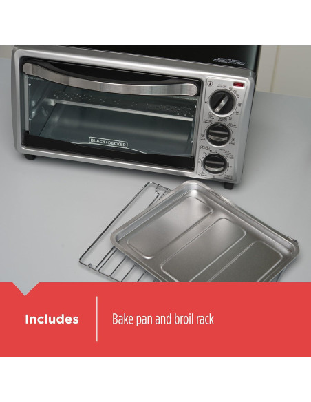 Horno Tostador BLACK+DECKER TO1313SBD 4 Rebanadas Acero Inoxidable